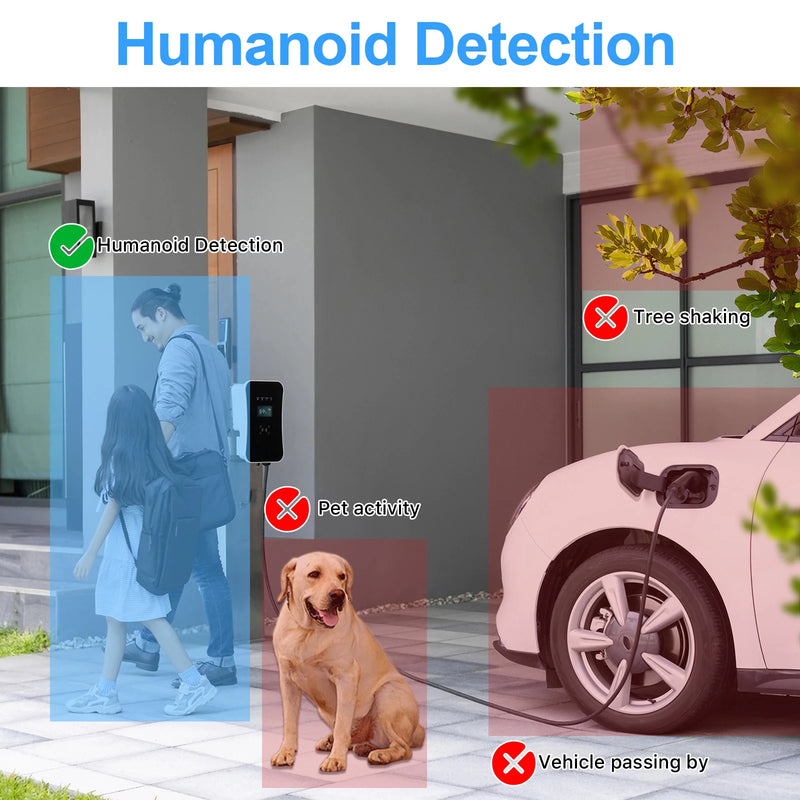 Câmeras de Segurança com Detecção ANRAN 2K 3/5MP Câmera Solar 2.4G Wifi