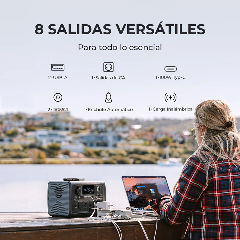 Estação de Energia Portátil Bluetti EB3A | Brasil Plug 600W 268Wh | Gerador Solar Energia Livre Bateria Lifepo4