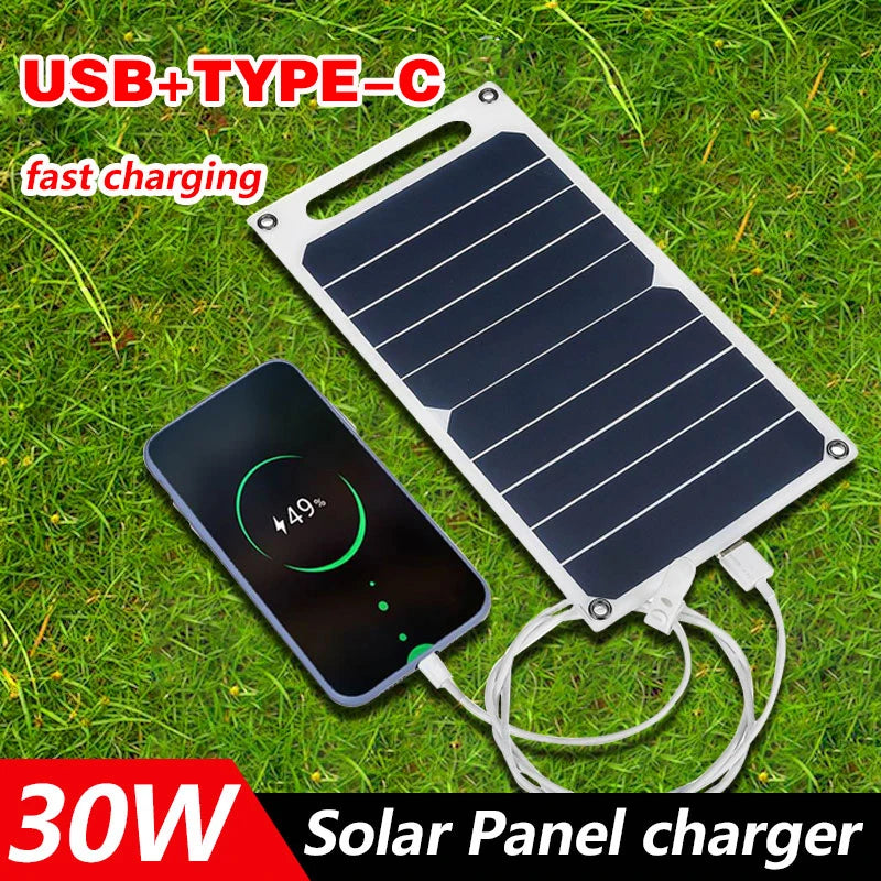 Painel Solar 30W | Banco de Energia Solar para celular fonte de alimentação móvel portátil 6,8 V
