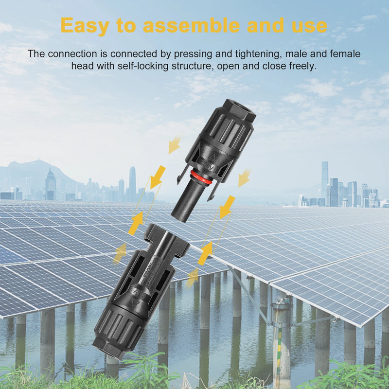 Pares de Conectores Solares MC4 (1000V 30A) | Conectores de Painel Solar PV | Conectam Slicate de Crimpagem de Ferramenta Solar
