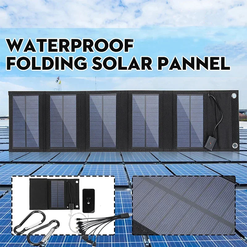 Painel Solar Dobrável 600W | Carregador de Telefone 5V | Painéis Solares Placa USB Painéis Solares | Banco de Potência para Celular/Camping/Emergência