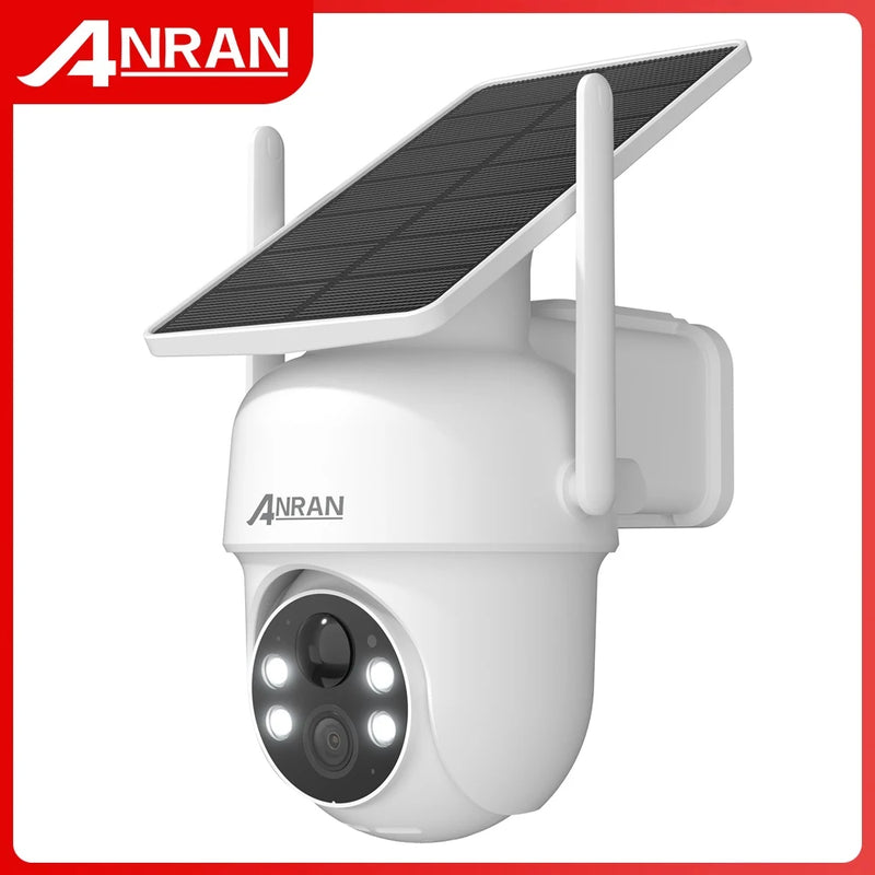 Câmeras de Segurança com Detecção ANRAN 2K 3/5MP Câmera Solar 2.4G Wifi